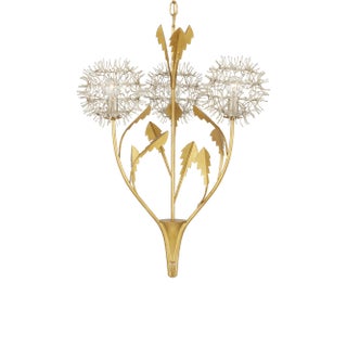 Currey & Company Dandelion Silver & Gold Pendant For Sale