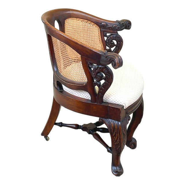 Wood Mahogany Bürgermeister Desk Chair, 1860s For Sale - Image 7 of 11