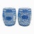 Late 20th Century Pair of Blue and White Chinoiserie Porcelain Garden Stools For Sale - Image 9 of 14