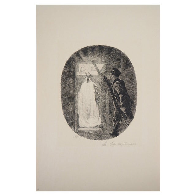 Paul Renouard, Hamlet and the Specter, 1893, Original Etching For Sale