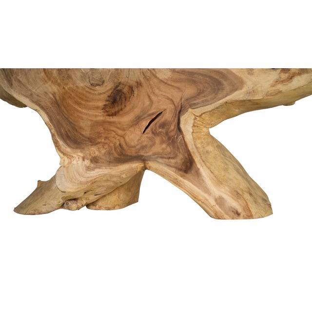 Wood Late 20th Century Monumental Lychee Root Wood Console Table For Sale - Image 7 of 10
