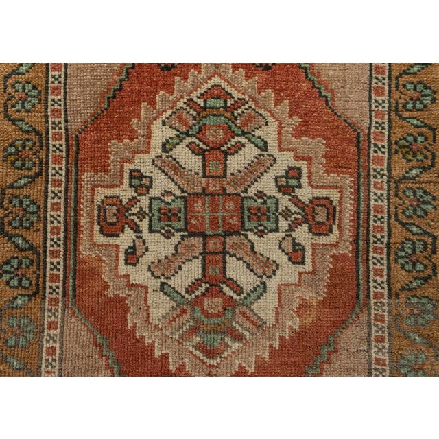 Turkish Mini Rug Oriental Hand Knotted Vintage Rug 1'11" x 3'2" #21210 For Sale - Image 4 of 8