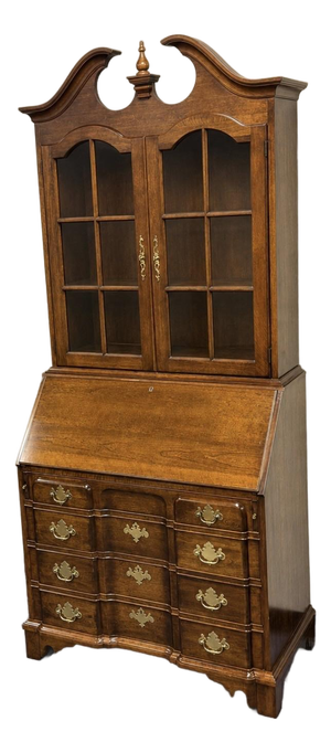 Vintage Pennsylvania House Solid Cherry Block Front Secretary Desk