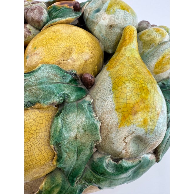 1940s 1940s Hand Painted Italian Ceramic Fruit Bowl For Sale - Image 5 of 12