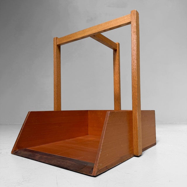 1960s Vintage Japanese Wooden Chiritori Dustpan with Copper Rim, 1960s For Sale - Image 5 of 14