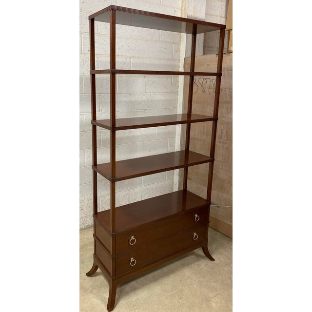 Contemporary Dark Walnut Finish on Walnut Warren Bookcase From the Madeline Stuart Collection For Sale - Image 3 of 9