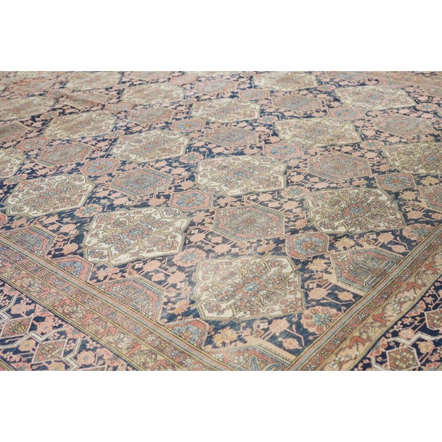 Tan Antique Mohtasham Kashan Rug 7'6'' X 10'3'' For Sale - Image 8 of 11