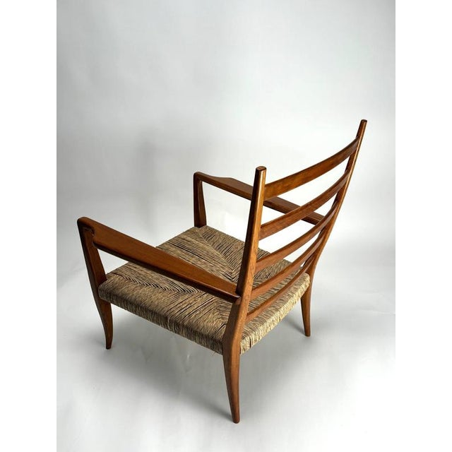 Wood Mid-Century Sculptural Armchairs in Wood and Rope from Gio Ponti, Italy, 1940s, Set of 2 For Sale - Image 7 of 11