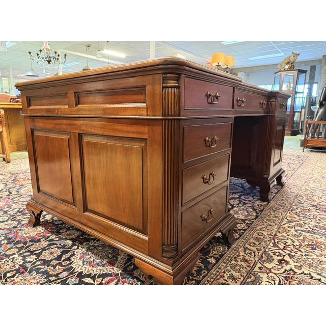 Wood English Desk in Mahogany For Sale - Image 7 of 18