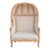 Large Carved Wood Upholstered Canopy Club Chair For Sale
