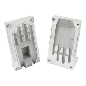 Stainless Steel Industrial Hand Glove Mold Sculpture Bookends, a pair