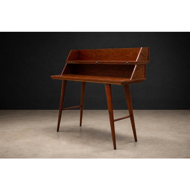Mid-Century Brazilian Modern Rosewood Lift-Top Desk / Vanity Console, Brazil, 1950s For Sale - Image 16 of 16