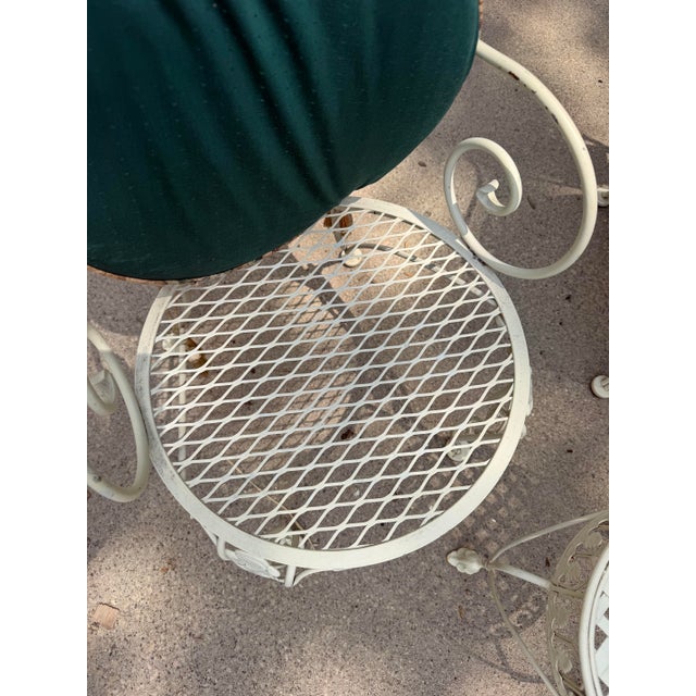Metal Woodard Chantilly Rose 1960s Wrought Iron Patio Set, 3 Pieces For Sale - Image 7 of 12