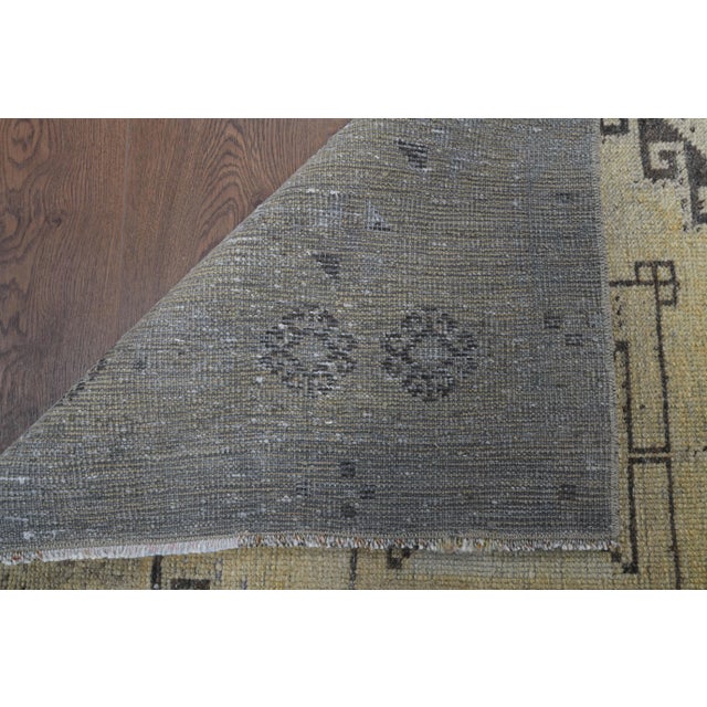 Textile 1960s Yellow Natural Turkish Hand-Knotted Runner Rug For Sale - Image 7 of 8