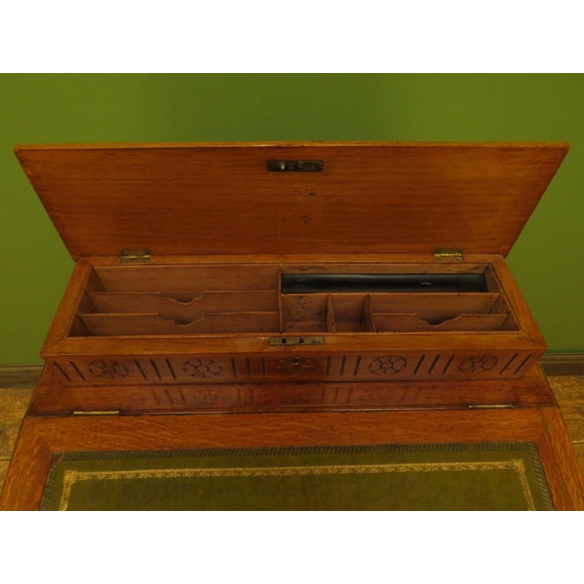 English Davenport with Leather Top, 1890s For Sale - Image 5 of 18