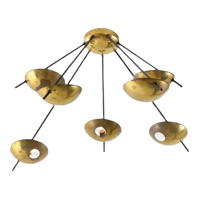 Vintage Italian Stilnovo Chandelier Model 1036 For Sale