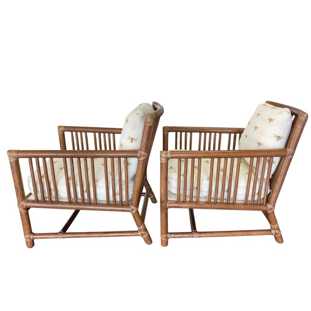 McGuire San Francisco Rattan Lounge Chairs, a Pair For Sale In Naples, FL - Image 6 of 12