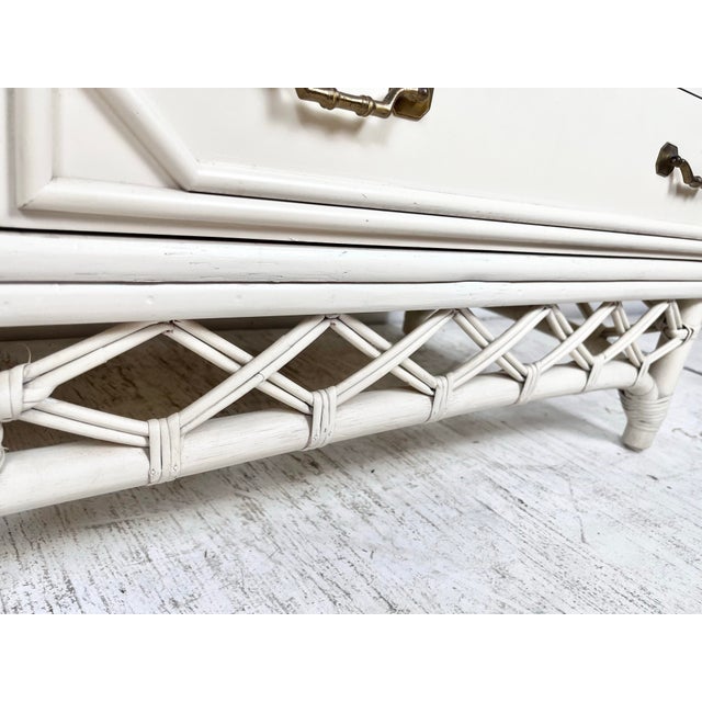 Off-white Vintage Ficks Reed 60" Rattan Chest of Drawers For Sale - Image 8 of 12