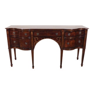 Drexel Heritage Covington Park Collection Serpentine Mahogany Sideboard For Sale