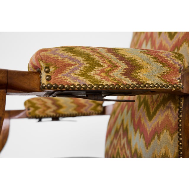 Italian Reclining Upholstered Armchair of Walnut, 19th Century For Sale - Image 12 of 18
