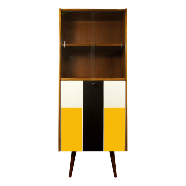 Polish Glass Case with Bar, 1970s For Sale