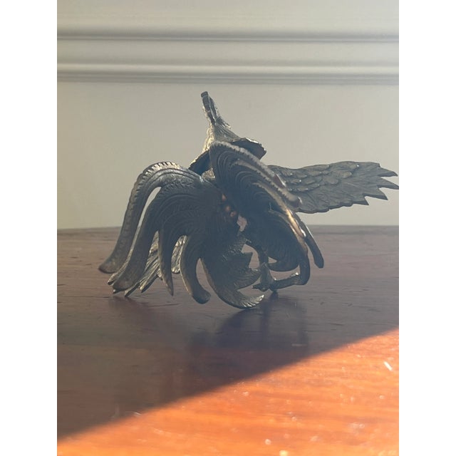 Mid 20th Century Brass Fighting Roosters- a Pair For Sale - Image 11 of 12