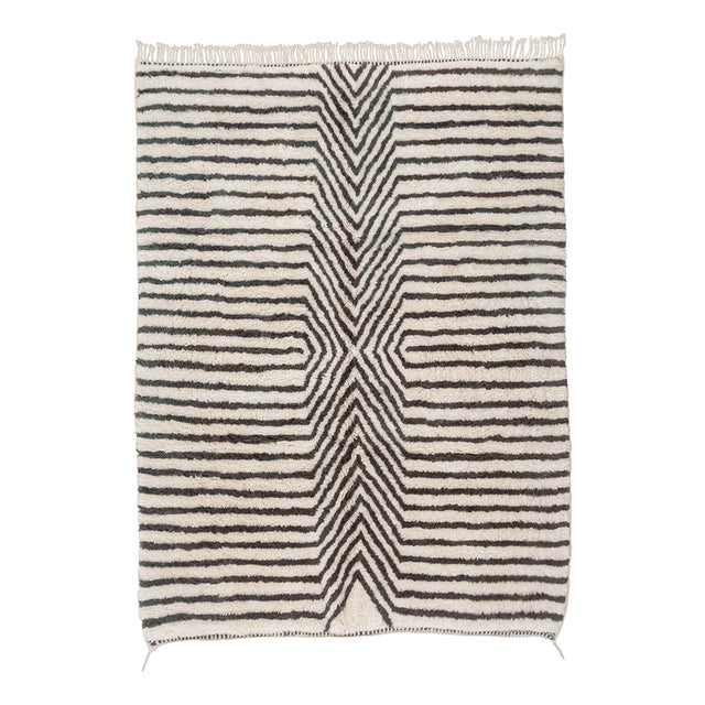 Striking Hand-Knotted Wool Rug by Azele Studio For Sale