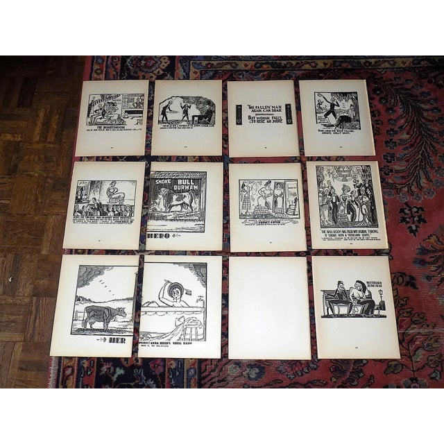 Black Vintage John Held Jr .Early 20th Century Humorous Americana Woodcuts - Set of 12 For Sale - Image 8 of 8
