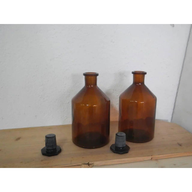 Pharmacy Bottles, 1950s, Set of 2 For Sale - Image 3 of 9