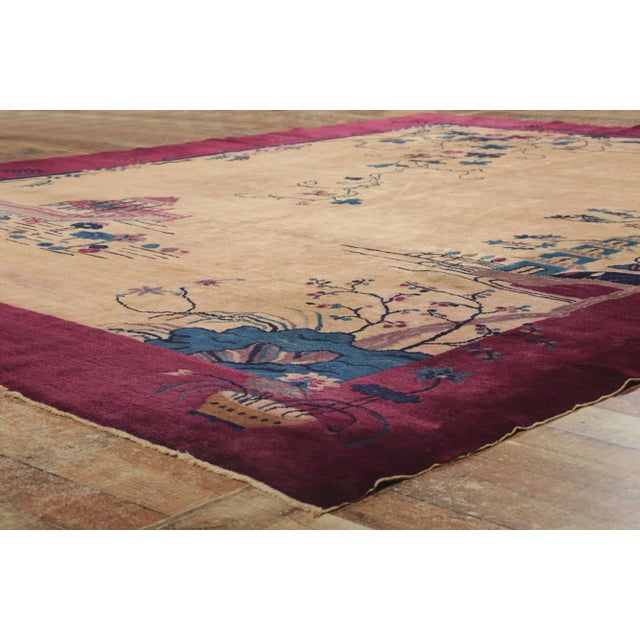 Early 20th Century Antique Chinese Art Deco Rug, 09'01 X 11'02 For Sale In Dallas - Image 6 of 9