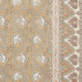 Schumacher Tombay Fabric In Ochre For Sale