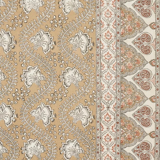 Schumacher Tombay Fabric In Ochre For Sale