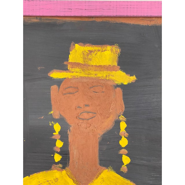 1990s Jimmy Lee Sudduth Painting “Farmers Wife” Self Taught Art Vintage, Framed For Sale - Image 10 of 12