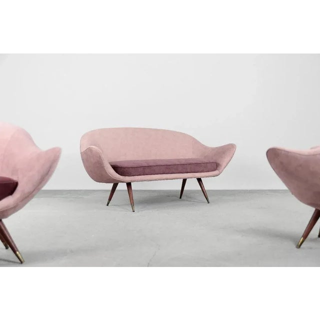 Mid-Century Space Age Velour Lounge Set from Paged, 1972, Set of 3 For Sale - Image 11 of 18