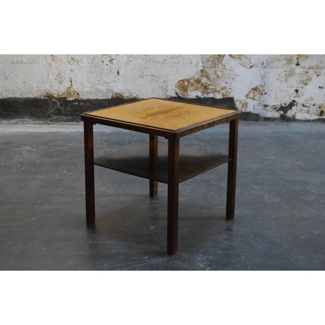 1930s Art Deco Swedish Intarsia Inlay Side End Table For Sale - Image 5 of 8