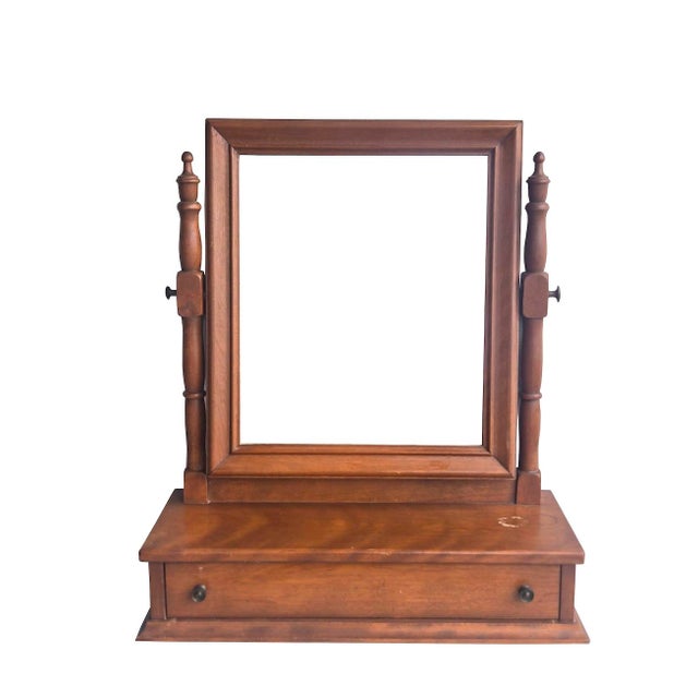 1960s Vintage Ethan Allen Baumritter Shaving/Cheval/Vanity Mirror For Sale - Image 12 of 17