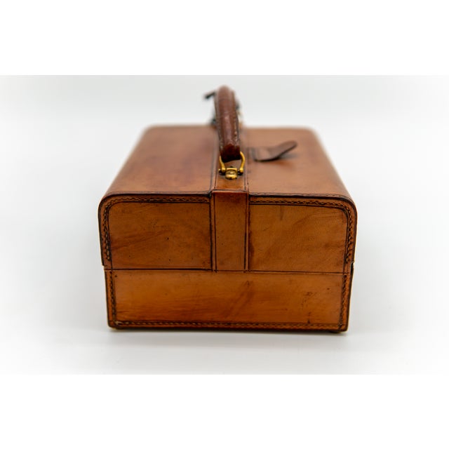 Animal Skin English Jewelry Box in Saddle Brown Leather For Sale - Image 7 of 13
