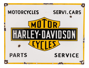 Harley-Davidson Motorcycles Sign in Enamel, 20th Century