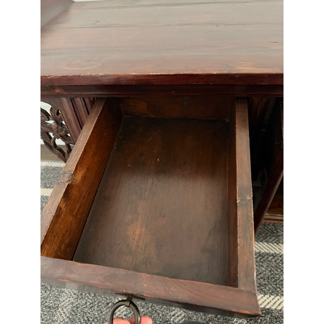 Brown Antique Chinese Hardwood Bench / Low Seat – Ming Dynasty Style For Sale - Image 8 of 9