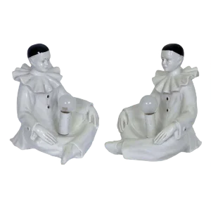 Ceramic Pierrot Figurine Table Lamp from Nove-Bassano, 1960s