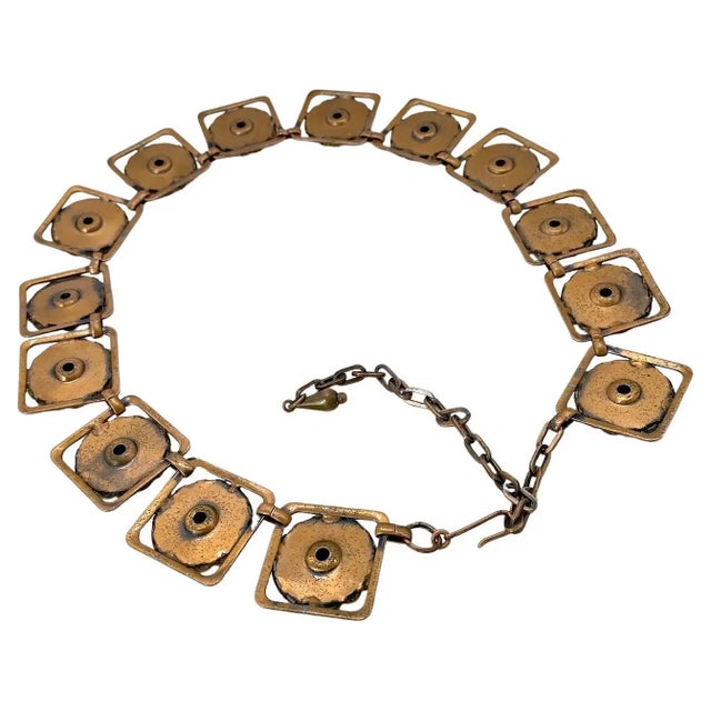 Renoir Style Copper and Enamel Link Necklace For Sale - Image 4 of 5