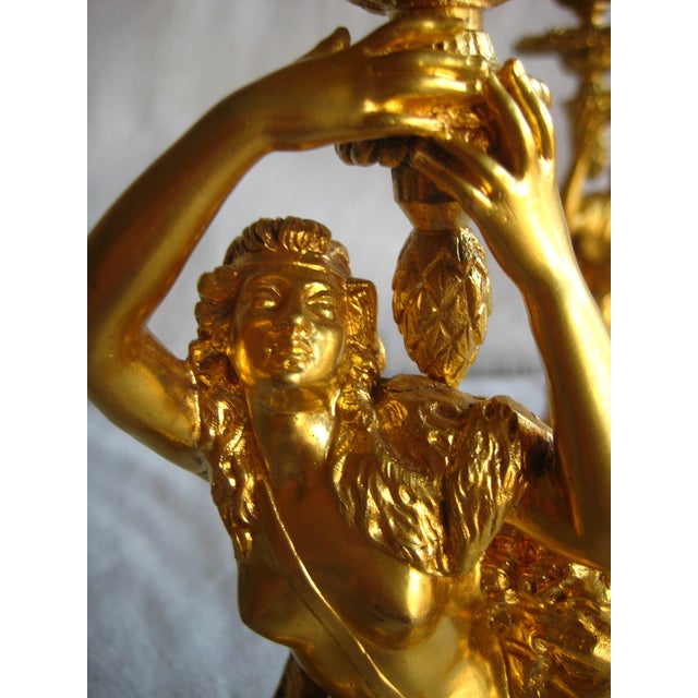 Mid 19th Century Pair of French Napoleon III Gilded Bronze Candlestick For Sale - Image 11 of 13