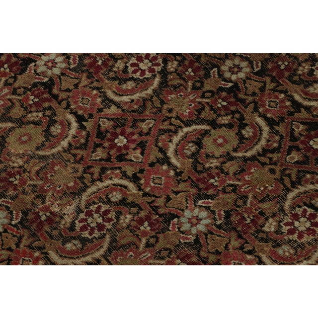 Late 18th Century Antique Kerman Lavar Persian Rug, Brown With Geometric Patterns - Rug & Kilim For Sale - Image 5 of 7