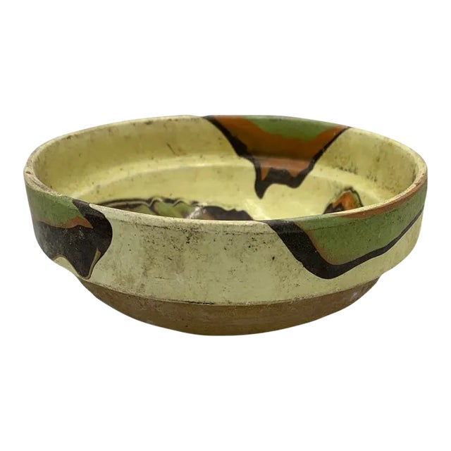 Vintage Hungarian Folk Art Decorative Bowl For Sale