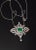 Vintage Art Deco natural vivid green emerald and diamond pendant necklace. This pendant / necklace has a stunning open...