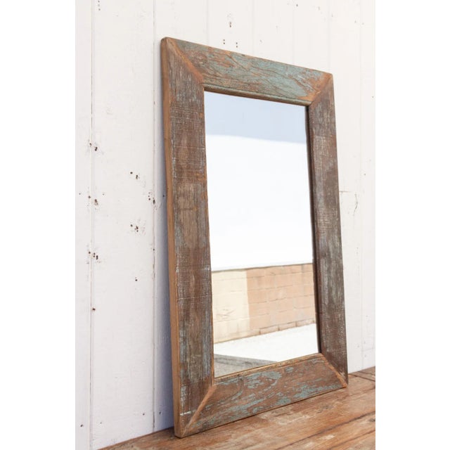 Rustic Reclaimed Framed Mirror For Sale In Los Angeles - Image 6 of 10