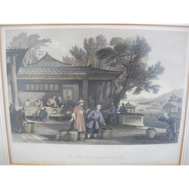 Mid 19th Century Thomas Allom 19thc Hand Colored Engraving Chinese Culture & Preparation of Tea For Sale - Image 5 of 8