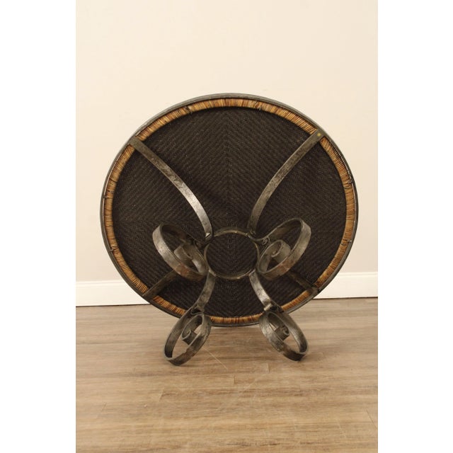 Wood Biedermeier Style Forged Iron Base Round Dining Table For Sale - Image 7 of 12