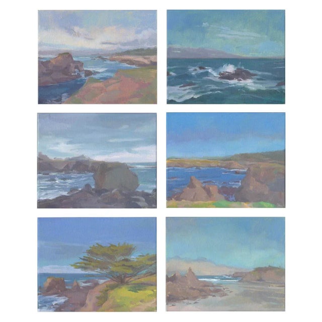 Mendocino Coast, Set of Six Original Oil Paintings by Michelle Farro For Sale - Image 9 of 9