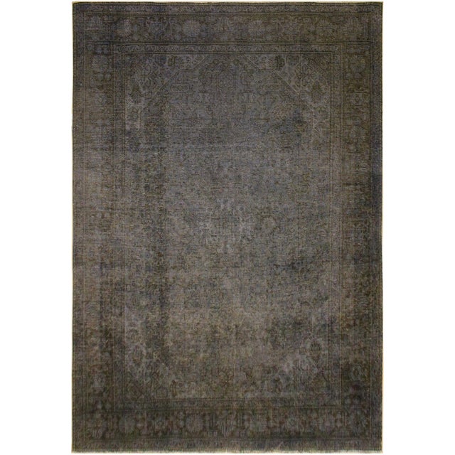 Boho Chic Persian Blue/Brown Wool Rug - 6'5'' X 9'6'' For Sale - Image 10 of 10